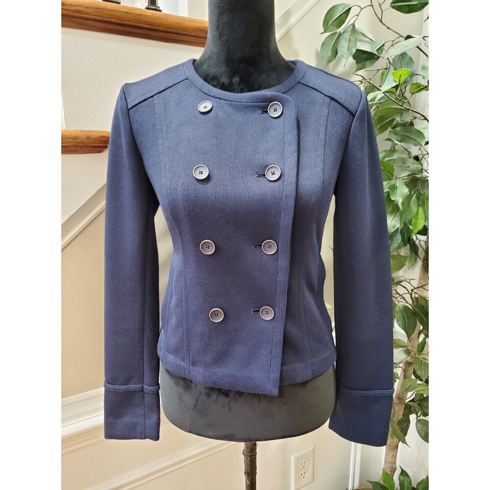 Loft Women's Blue Polyester Long Sleeve Buttons Front Cardigan Size X-Small